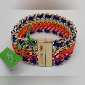 Bracelet Colorful Vera Bradley Woven Bracelet with Gold Accents NWT